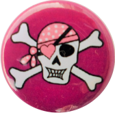 Button Totenkopf lila